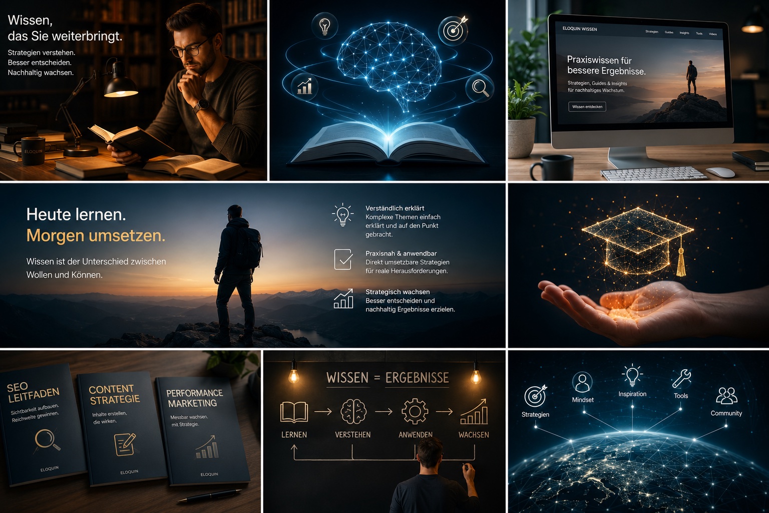 Wissens- und Framework-Visual für WhatsApp Marketing mit Strategie, Automatisierung, CRM, Praxiswissen, Tools und nachhaltigem Wachstum